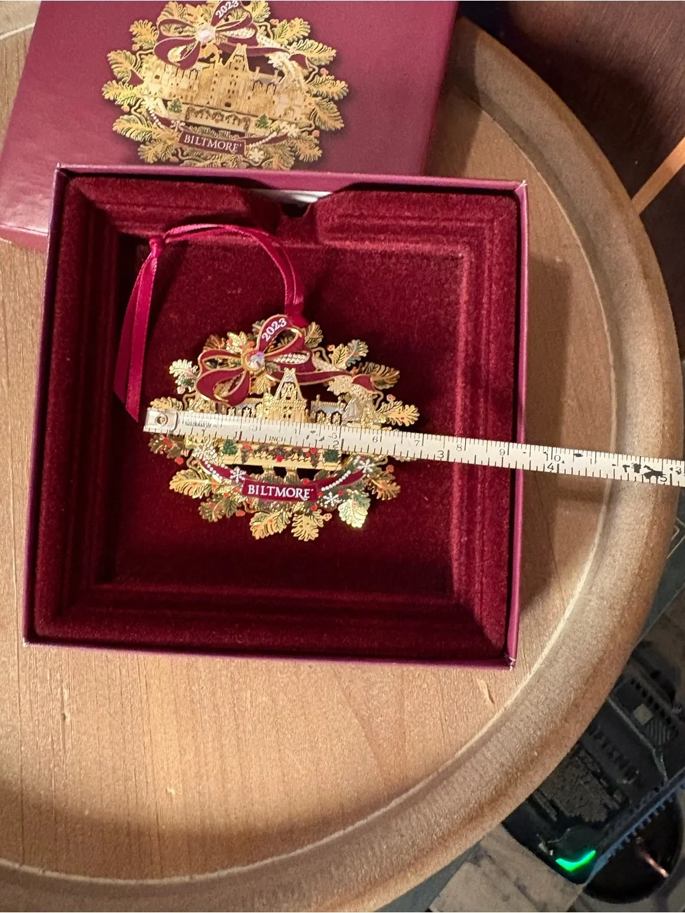 Christmas at Biltmore 2023 Limited Edition Ornament, Burgundy/Gold, Original Box